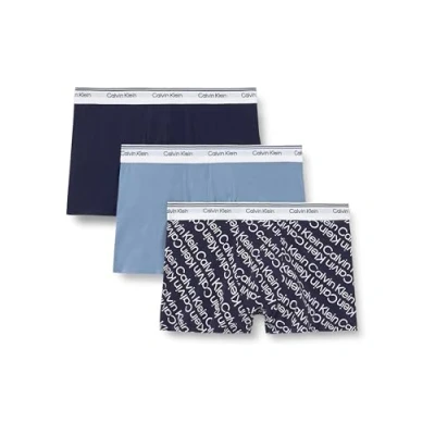 Abbildung von Calvin Klein Herren Surge 3Pk Trunk, Blue (Faded Denim/Bold Track Logo/SHOREL), L