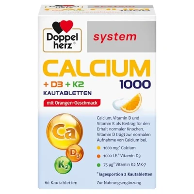 Abbildung von Doppelherz Calcium 1000+d3+k2 system Kautabletten