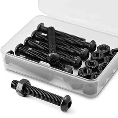 Abbildung von (10 Sätze) M8 x 50mm Schrauben und Muttern Set Halbrundkopf Innensechskantschrauben 10,9 Grade legierter Stahl Vollgewinde