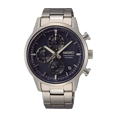 Abbildung von Seiko Herren Uhr Quarz Titan mit Edelstahlband SSB387P1, Blau