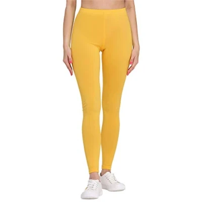 Abbildung von Bellivalini Leggings Damen aus Viskose Ganzjährig Bequeme Bekleidung für tägliches Tragen oder Sport BLV50 147 (Gelb, XS)