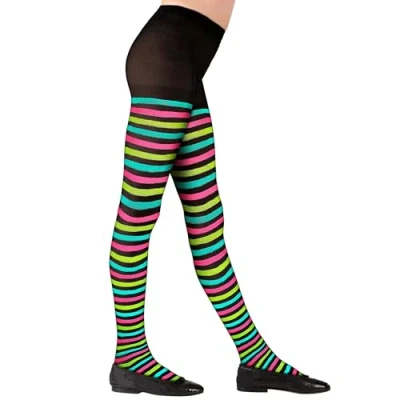 Abbildung von W WIDMANN MILANO Party Fashion Strumpfhose für Kinder, gestreift, 70 DEN, Strumpfhosen Hexen Strumpfhose, Karneval