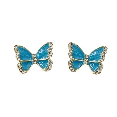 Abbildung von Miancheng 925 Sterling Silber Blau Schmetterling Ohrstecker,Blaue Ohrringe für Damen,Frauen,Mädchen