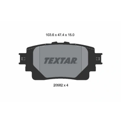 Abbildung von TEXTAR 2058201 Bremsbelagsatz für Verschleißwarnanzeiger vorbereitet TOYOTA: RAV4 V, Corolla XII Hatchback, Saloon