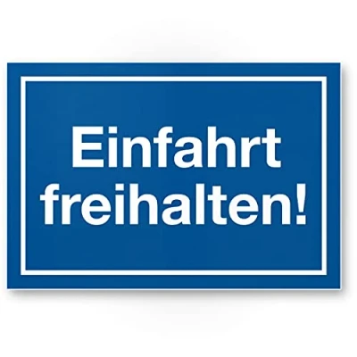 Abbildung von Komma Security Einfahrt freihalten Schild Ein Ausfahrt Tag Nacht abschleppen Hinweisschild auch gegenüber Parken verboten Parkverbot Halteverbot
