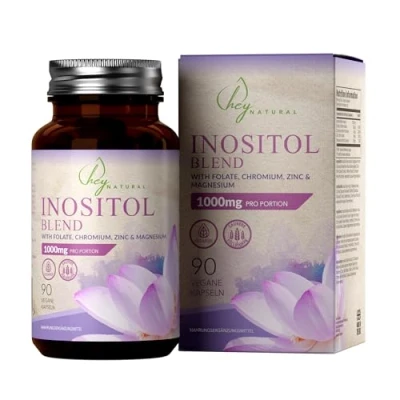 Abbildung von HN Myo Inositol 1000mg pro Portion mit Hinzugefügt Magnesium Glycinat, Methylfolat, Chrom Picolinat &amp; Zink 90 Vegane Kapseln Vitamine zur Unterstützung der Frauengesundheit Ohne GVO