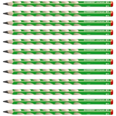 Abbildung von Ergonomischer Dreikant Bleistift für Rechtshänder STABILO EASYgraph in grün 12er Pack Härtegrad HB