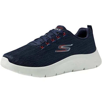 Abbildung von Skechers Go Walk Flex Quota Herren Turnschuhe, Navy Textile Red Trim, 41 EU