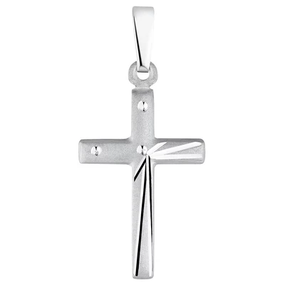 Abbildung von amor Unisex Kreuz Anhänger, Größe: One Size, Silber