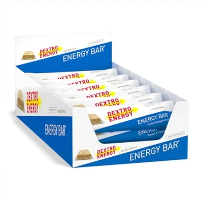 Abbildung von Dextro Energy Bar Vanilla High Carb Sportriegel für Energieversorgung 24er Pack Mit Zusatz von Magnesium und Protein