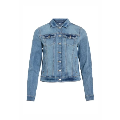 Abbildung von VILA GEKNÖPFTE Jeansjacke, Damen, Größe: XS, Light blue denim