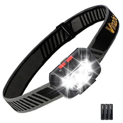 Abbildung von Vinabo Stirnlampe, Leistungsstarke 6 Stufen Ultrahelle LED Stirnlampe mit 30 Verstellbarer Beleuchtung, 500lm Taschenlampe zum Lesen, Radfahren, Laufen, 3 AAA Batterien Inbegriffen