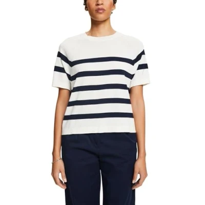 Abbildung von Esprit Striped Tshirt print, Damen, Größe: 38, Off white