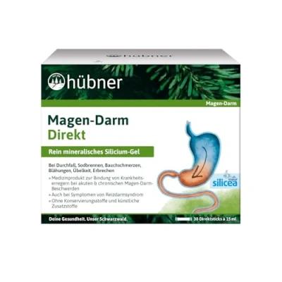 Abbildung von hübner® Magen Darm Direkt 30 Direktsticks á 15ml für unterwegs, vegan, geschmacksneutral, ohne Zusätze, mit hoher Bindungsfähigkeit Krankheitserreger &amp; Giftstoffe
