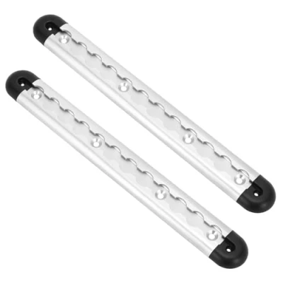 Abbildung von QWORK® 2Stk. 30cm Aluminium Airlineschiene mit 4 Endkappen, Ladungssicherung Zurrschienen für LKWs und Wohnmobile