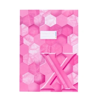 Abbildung von HERMA 20095 Heftumschlag A4 Karton Rosa, 10 Stück, veredelte Hefthülle mit Beschriftungsfeld aus stabilem &amp; extra starkem Papier, Heftschoner Hexagon Muster Motiv für Schulhefte, farbig