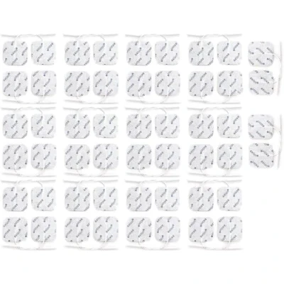 Abbildung von 52 TENS EMS Elektroden 4x4 cm Wiederverwendbare Klebe Pads für Elektrostimulatoren im Vorratspack Ideal nahezu alle Körperbereiche Zertifiziertes Medizinprodukt axion