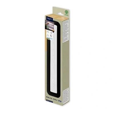 Abbildung von Müller Licht Mobina Push 30 LED Batterieleuchte Orientierunglicht Nachtlicht, 30cm Länge, neutralweiß 4000K, 2W, wiederaufladbar per USB, selbstklebend, schwarz