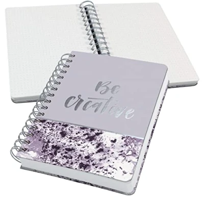 Abbildung von SIGEL JN607 Spiralblock Notizblock Bullet Journal Jolie, ca. A5, dot Lineatur, 240 Seiten, violett/weiß, vegan, aus nachhaltigem Papier hergestellt