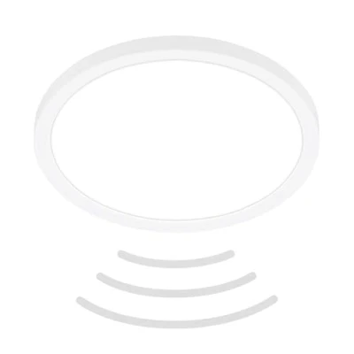 Abbildung von BRILONER LED Deckenlampe mit Bewegungsmelder 3m Reichweite IP44, neutralweiße Lichtfarbe, flach, 120 Grad Erfassung, Deckenleuchte, Panel, Badlampe, Badezimmerlampe, 24x3 cm, Weiß