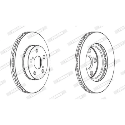 Abbildung von FERODO PREMIER DDF1886C Bremsscheibe 255 22 5 Belüftet beschichtet ohne Schrauben TOYOTA: Prius II Liftback