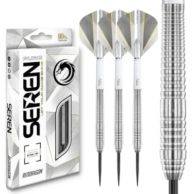 Abbildung von RED DRAGON Darts Seren Pure 2 21g 90% Wolfram Professional Stahlspitze Dart Set mit Flüge und Dartschäfte