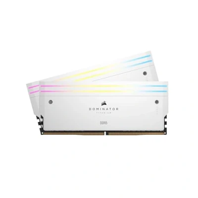 Abbildung von CORSAIR Dominator Titanium RGB DDR5 RAM 48GB (2x24GB) 6000MHz CL30 Intel XMP iCUE Kompatibler Computerspeicher Weiß (CMP48GX5M2B6000C30W)