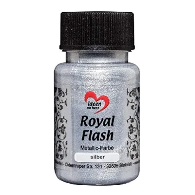 Abbildung von Ideen mit Herz Royal Flash, Acryl Farbe, metallic, feinsten Glitzerpartikeln, 50 ml (silber)