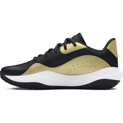 Abbildung von Under Armour Unisex UA Lockdown 7 Low Basketball Schuhe, Black/Metallic Gold/Black, 47.5 EU