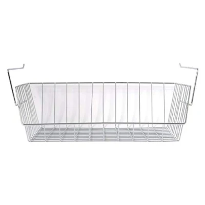 Abbildung von MSV Hängekorb aus Metall 40x27x14cm Silber Aufbewahrungs Korb für Küchenschränke Kleiderschränke Regale Unterbauschrank Unterbau Regal