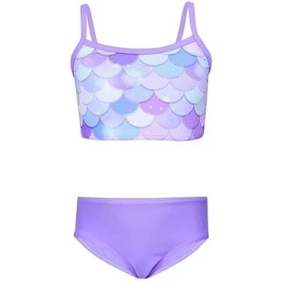 Abbildung von Aquarti Mädchen Bikini Set Bustier Bikinislip Zweiteiliger Badeanzug, Farbe: 038C Meerjungfrau Violett/Lila, Größe: 152