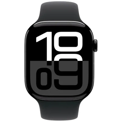 Abbildung von Apple Watch Series 10 46mm Schwarz (Schwarzes Gummi Armband S/M)