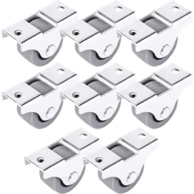Abbildung von SKIR&#039;CO (8 Stück) Kleine 25mm Möbelrollen Gummirollen Non Swivel Bockrollen Oneway Direction (8)