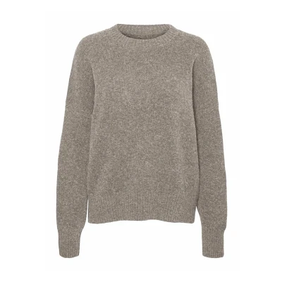 Abbildung von Vero Moda Geschnitten Rundhals Strickpullover, Damen, Größe: XS, Moon rock