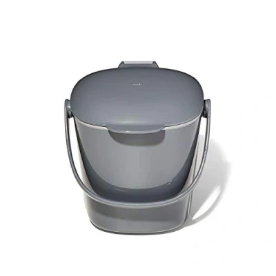 Abbildung von OXO Good Grips Komposteimer grau geruchsdichter Abfalleimer für die Küche 2,8 l, Anthrazit