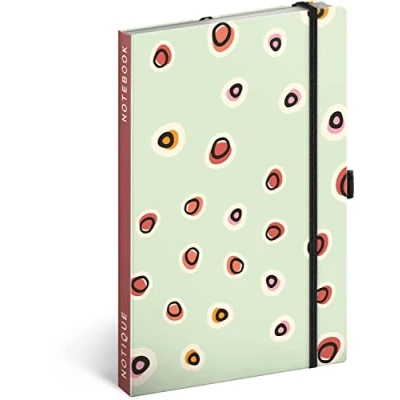 Abbildung von Notizbuch Liniert mit Gummiband 13x21cm ca. A5, Hardcover Notebook, Notizblock, Notizheft, Journal, Tagebuch für Erwachsene, Damen (Punkte)