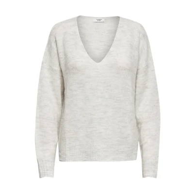 Abbildung von JDY Jdyelanora Vneck Strickpullover, Damen, Größe: XL, Cloud dancer