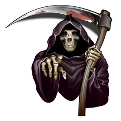 Abbildung von EROSPA® Aufkleber KFZ Auto Motorrad Totenkopf Sensenmann Skelett Car Sticker