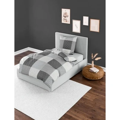 Abbildung von Bierbaum Bettwäsche 6277, Renforcé, 100% Baumwolle, Designed in Germany, Silber 15, 155x220 + 80x80 cm, Komfortgröße