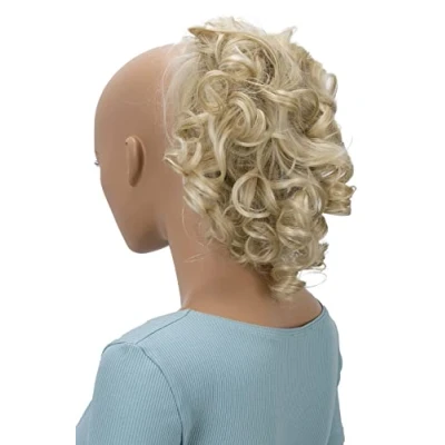 Abbildung von CAISHA Haarteil Haargummi Lena Hochsteckfrisuren Brautfrisuren Voluminös Gelockt Unordentlich Dutt Kunstfaser DM17cm Hellblond Gesträhnt G32L