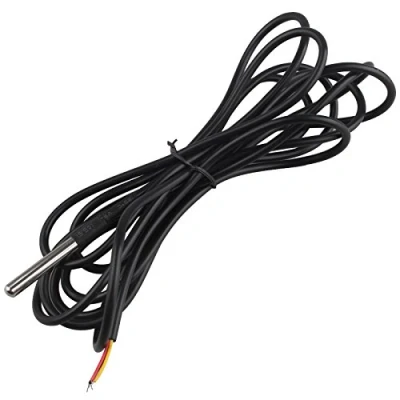 Abbildung von HALJIA Wasserdichter Temperaturfühler 18B20 55 C bis +125 C, 3 Meter Temperatursensor Thermometer Thermistor Detektor