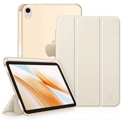 Abbildung von Fintie Hülle für iPad Mini 7 (A17 Pro) 2024 / 6. Generation 2021 8.3 Zoll mit Pencil Halter, Ultradünn Leichte Schutzhülle transparenter Rückseite Abdeckung, Auto Schlaf/Weck, Champagner