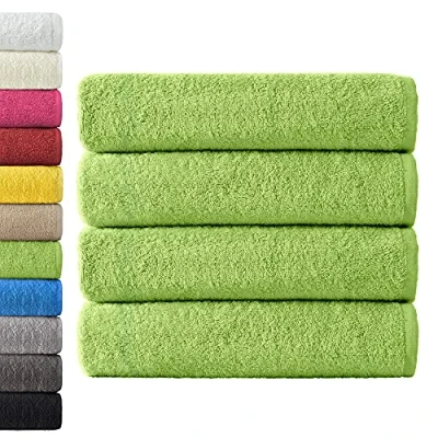 Abbildung von NatureMark 4er Pack Duschtücher, Größe 70x140cm, Apfel Grün, 100% Baumwolle