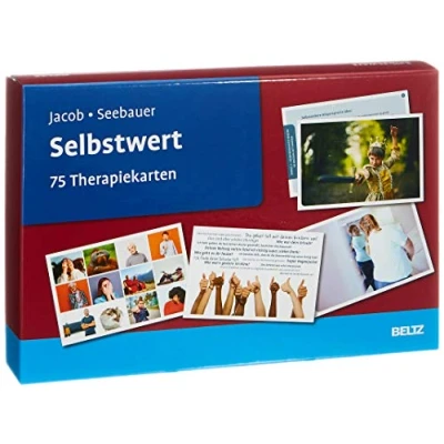 Abbildung von Selbstwert: 75 Therapiekarten. Kartenset mit Karten in stabiler Box, 24 seitigem Booklet. Kartenformat 16,5 x cm. (Beltz Therapiekarten)