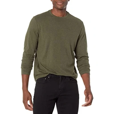 Abbildung von Amazon Essentials Herren Langärmeliges T Shirt, Normale Passform, Olivenheide, S
