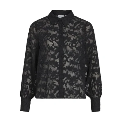 Abbildung von VILA Viflema Shirt Hemdbluse, Damen, Größe: 42, Black beauty