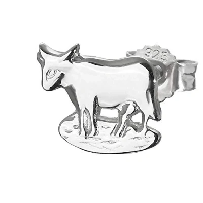 Abbildung von NKlaus Einzelohrstecker Kuh Stier 925 Silber rhodiniert 9 * 8mm männer Ohrring 4844