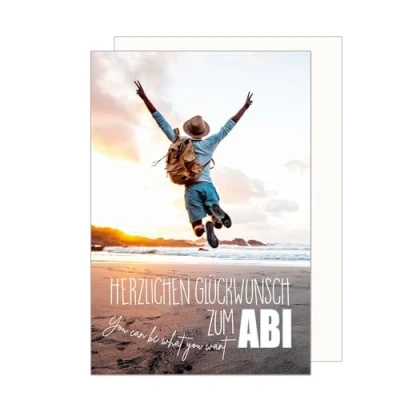 Abbildung von Edition Seidel Premium Glückwunschkarte zum Abitur mit Umschlag. Abiturkarte Grusskarte Billet Karte Spruch Abi Abschluss Feier Prüfung Mann Frau (PR140 SW024)