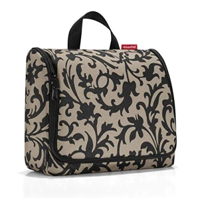 Abbildung von reisenthel toiletbag XL WO7027 baroque taupe Kulturbeutel mit 4l Volumen Aufklappbar Haken zum Aufhängen und Spiegel B 28 x H 25 T 10 cm