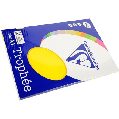Abbildung von Clairefontaine 4167C Ries Druckerpapier / Kopierpapier Clairalfa PPP, DIN A4, 160g, 50 Blatt, Kanariengelb, 1